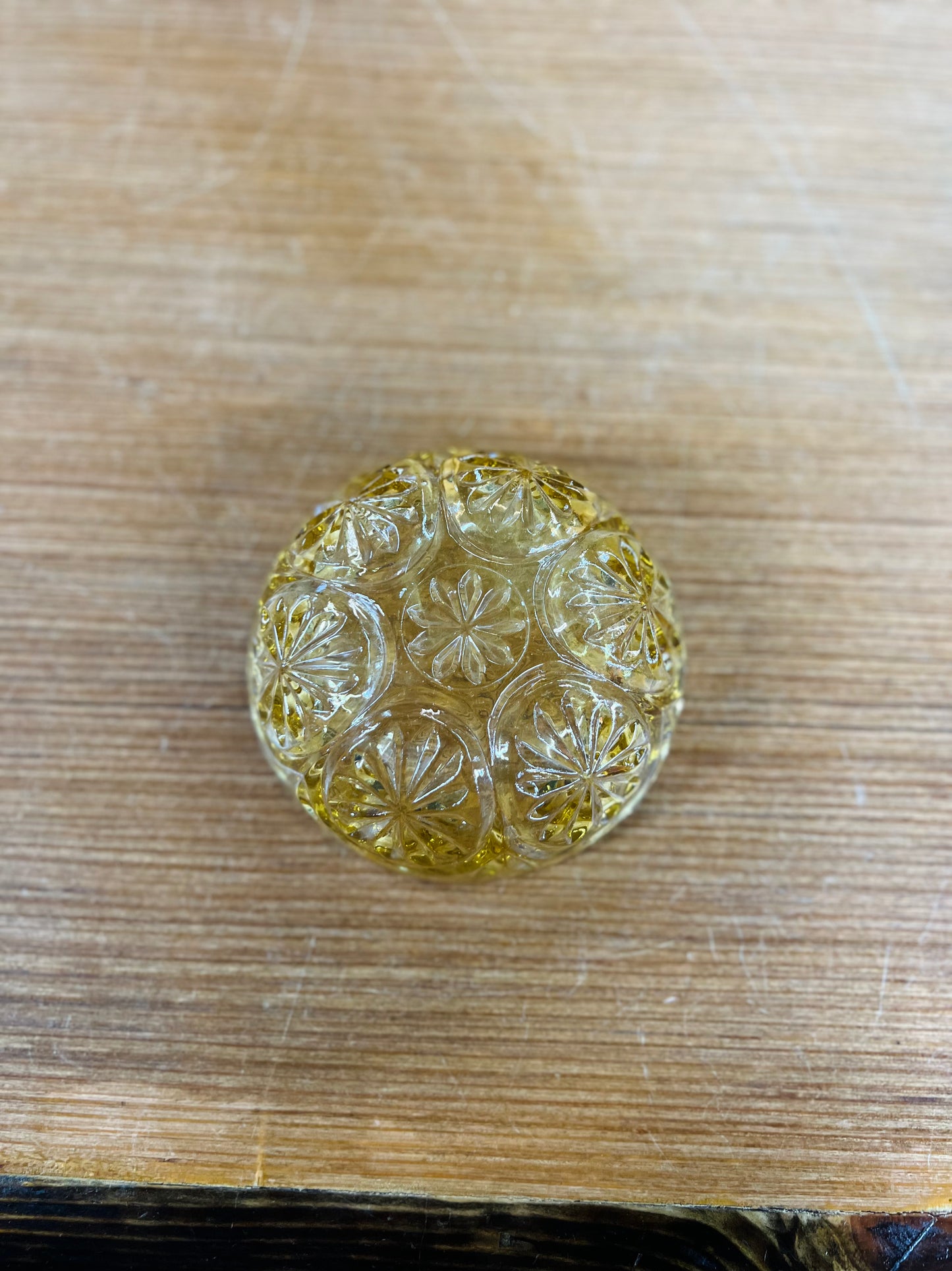 Vintage Indiana Glass Amber Starburst Dish