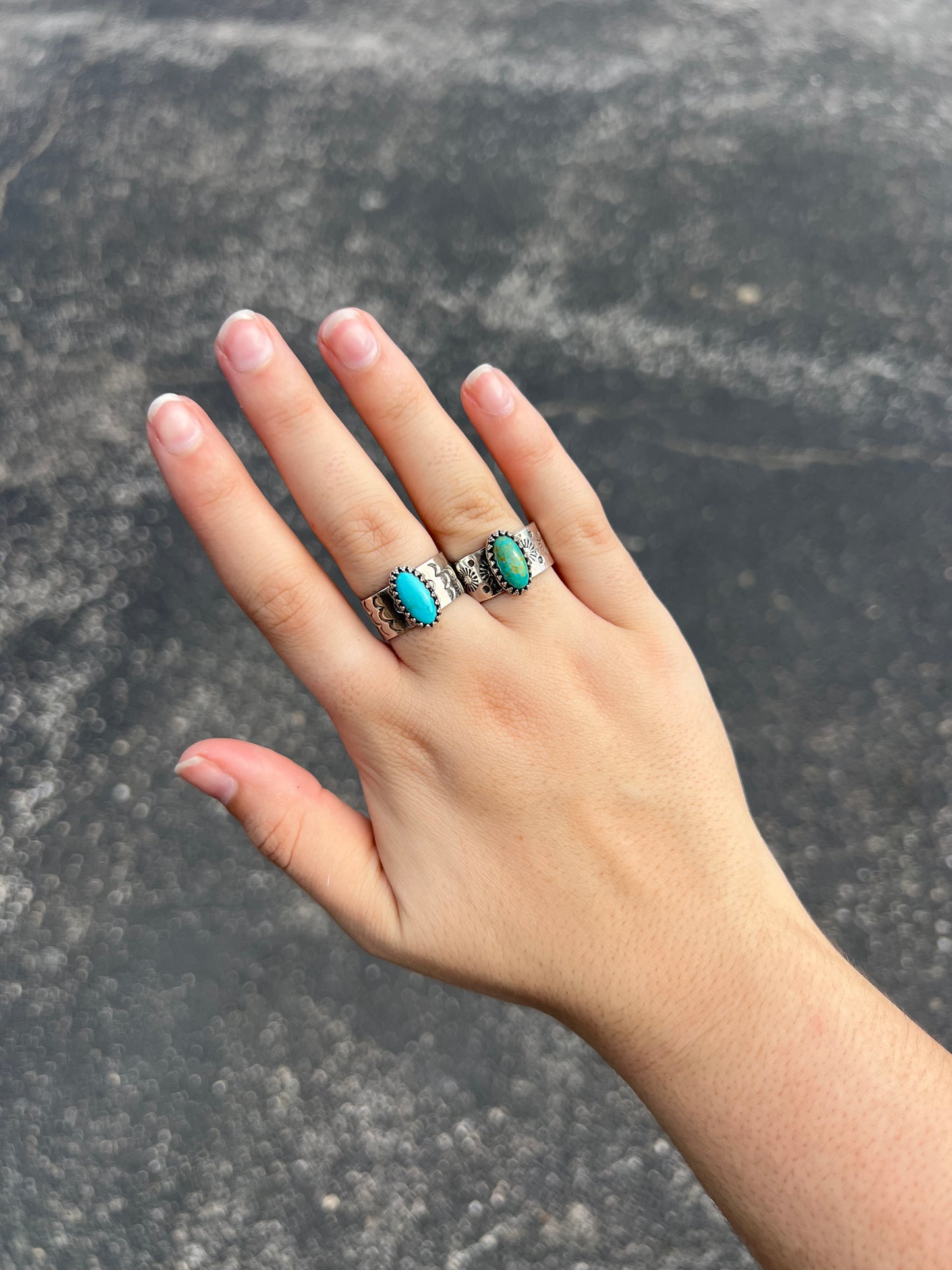 The Cason Genuine Turquoise Sterling Silver Ring