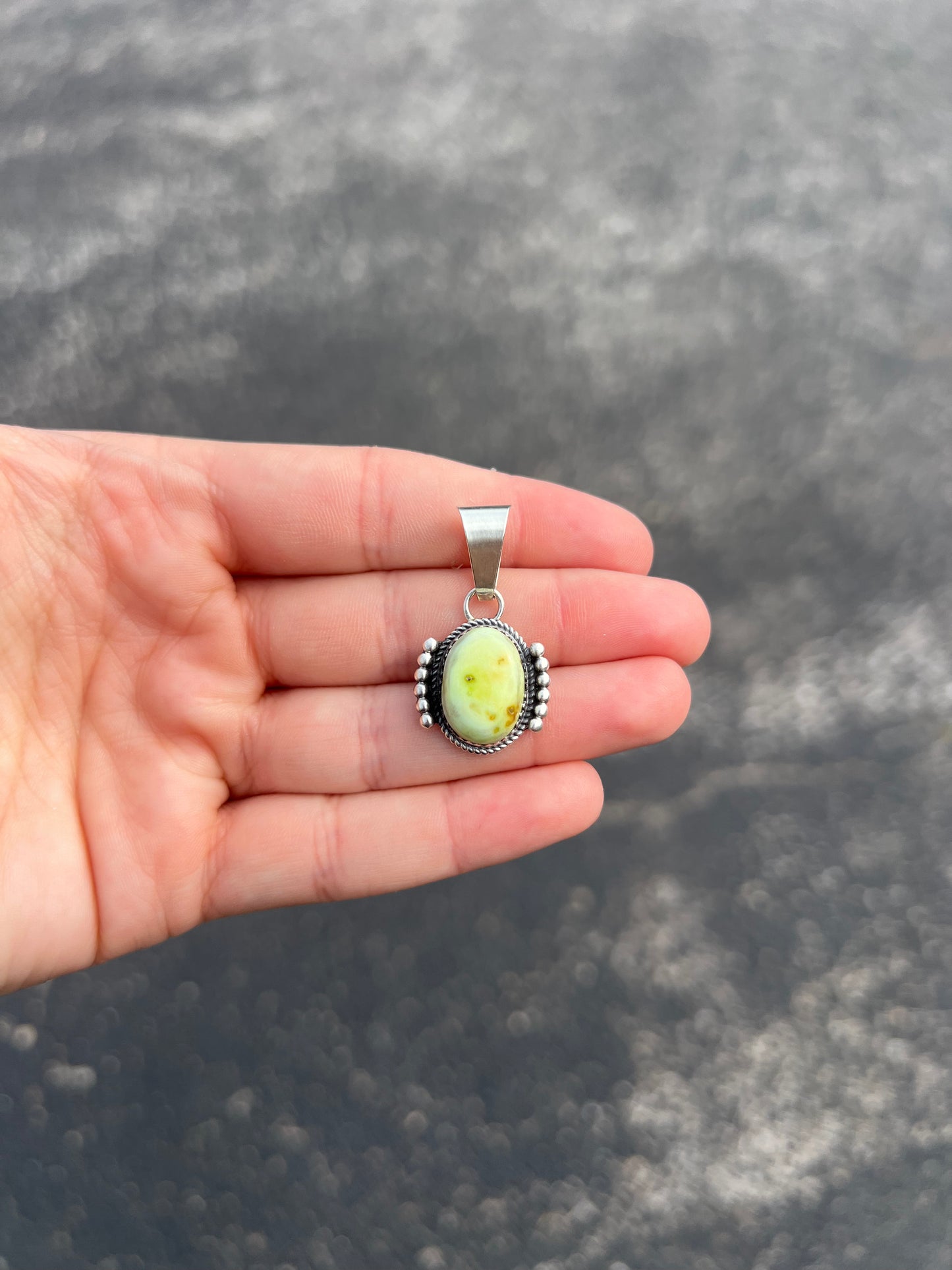 Navajo Palomino Variscite Sterling Silver Pendant