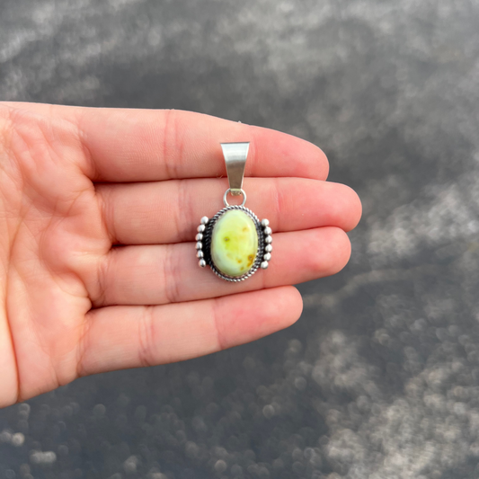 Navajo Palomino Variscite Sterling Silver Pendant