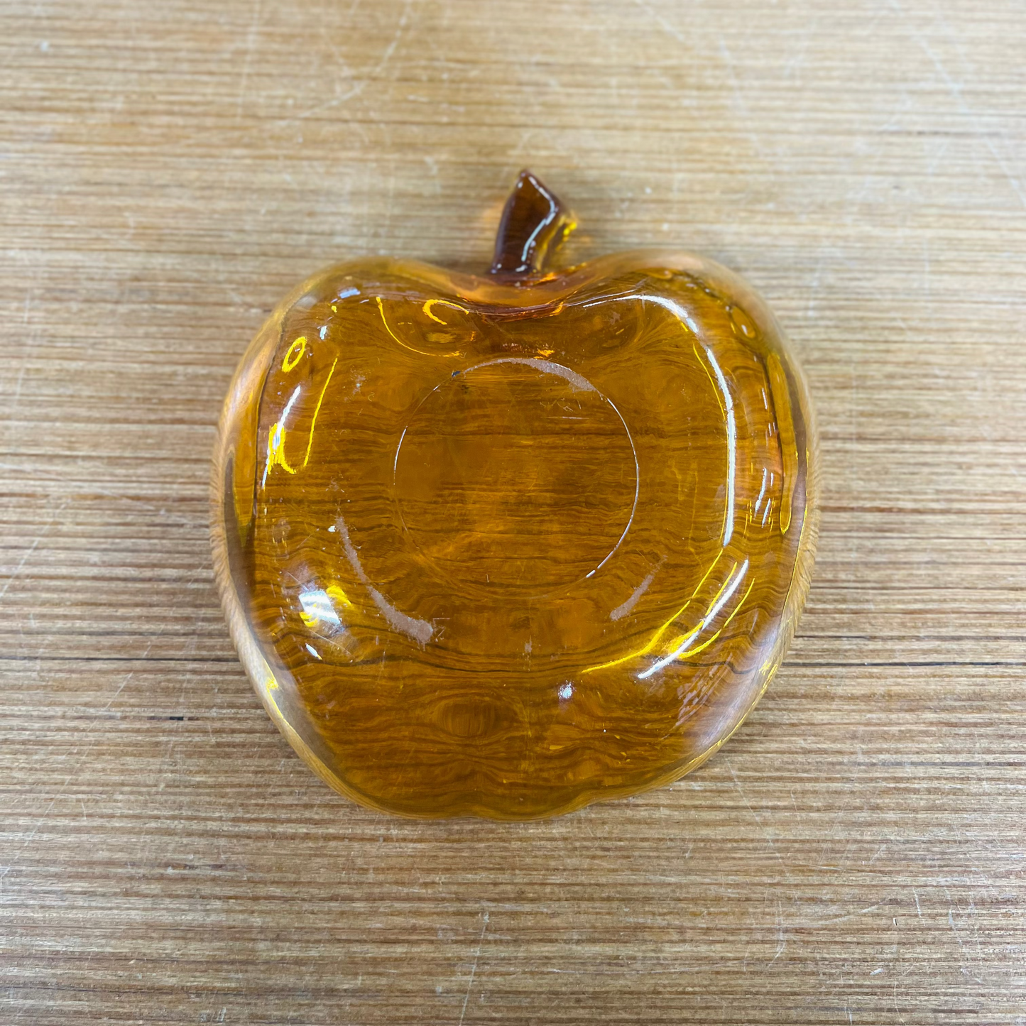 Vintage Amber Apple Dish