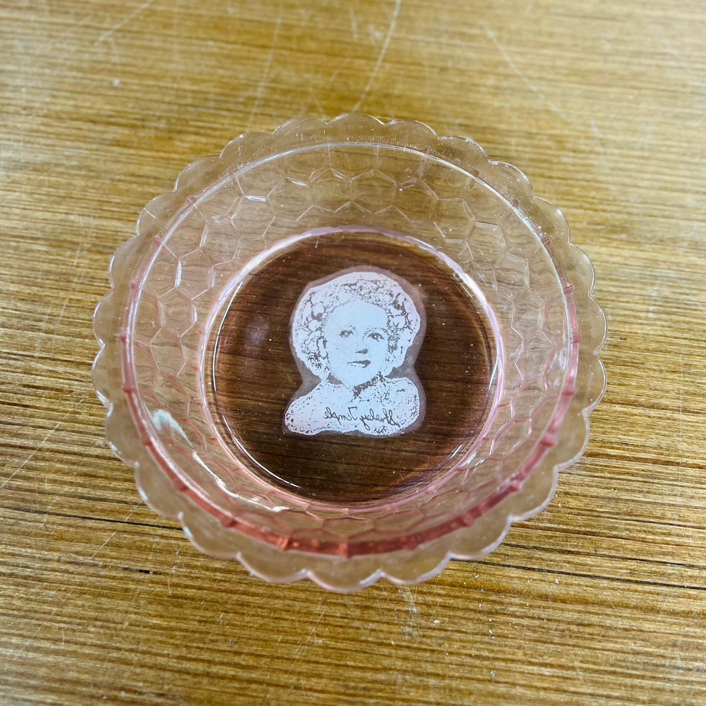 Vintage 1930s Pink Shirley Temple Dish