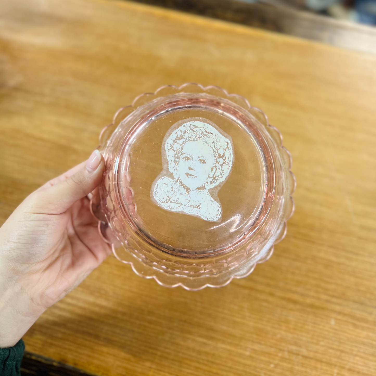 Vintage 1930s Pink Shirley Temple Dish