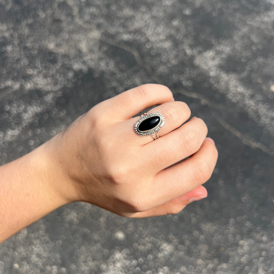 The Bella Black Onyx Sterling Silver Ring