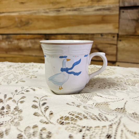 Vintage Newcor Stoneware Countryside Geese Coffee Mug