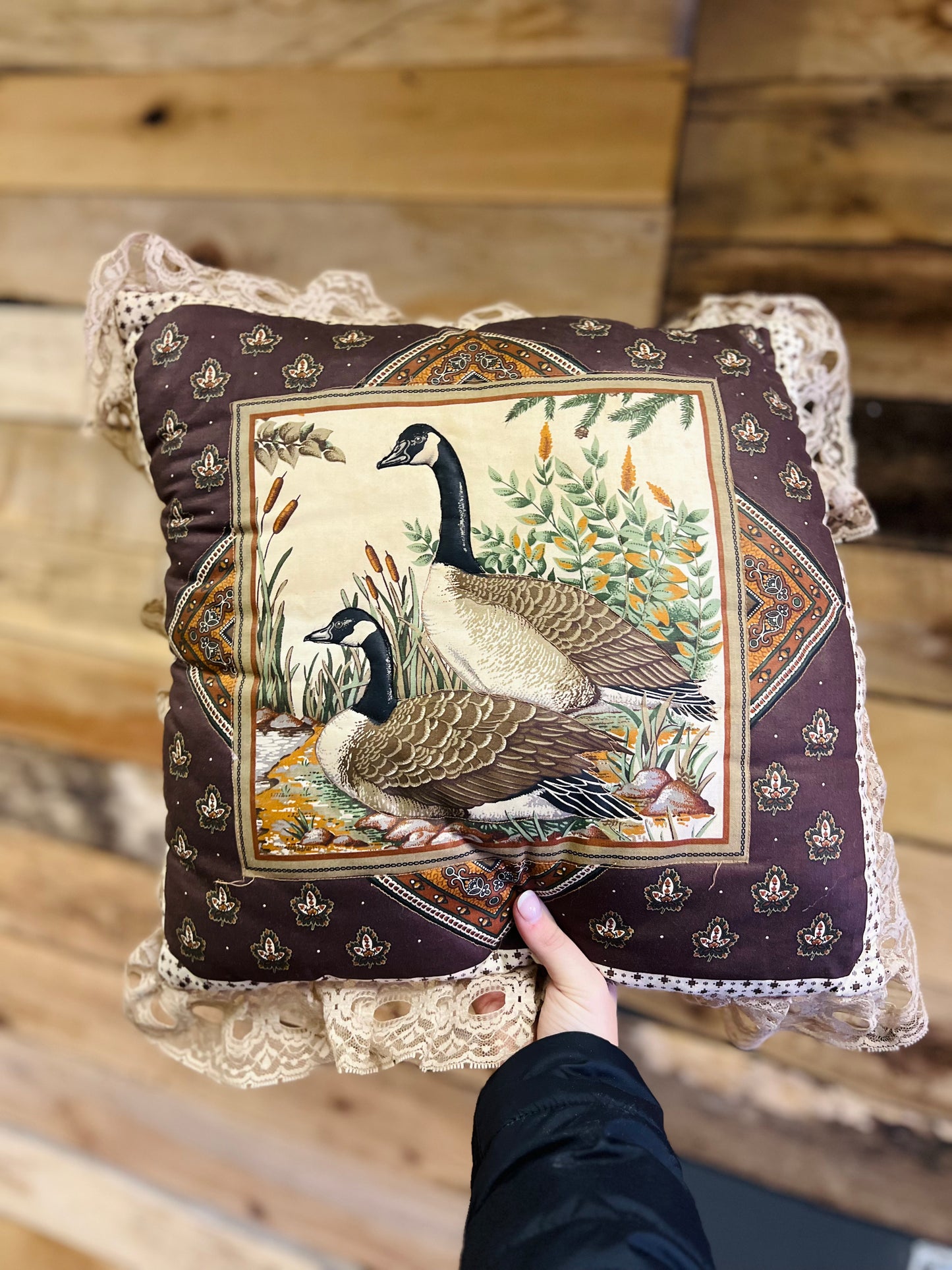Vintage Canada Goose Throw Pillow