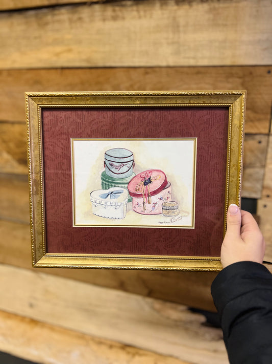 Vintage Hat Boxes Wall Decor Sign
