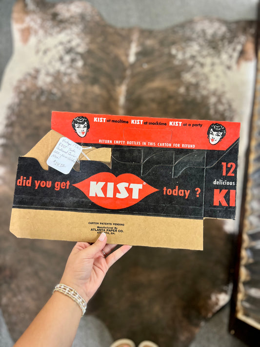 Vintage 1950's KIST Soda Cardboard Carrier NOS - Never Unfolded - Nice!