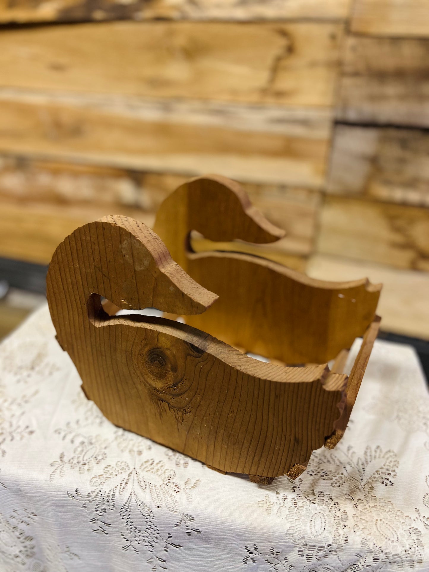 Vintage Goose/Duck Wood Napkin Holder