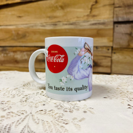 Vintage Coca Cola Advertising Mug "You taste its quality"