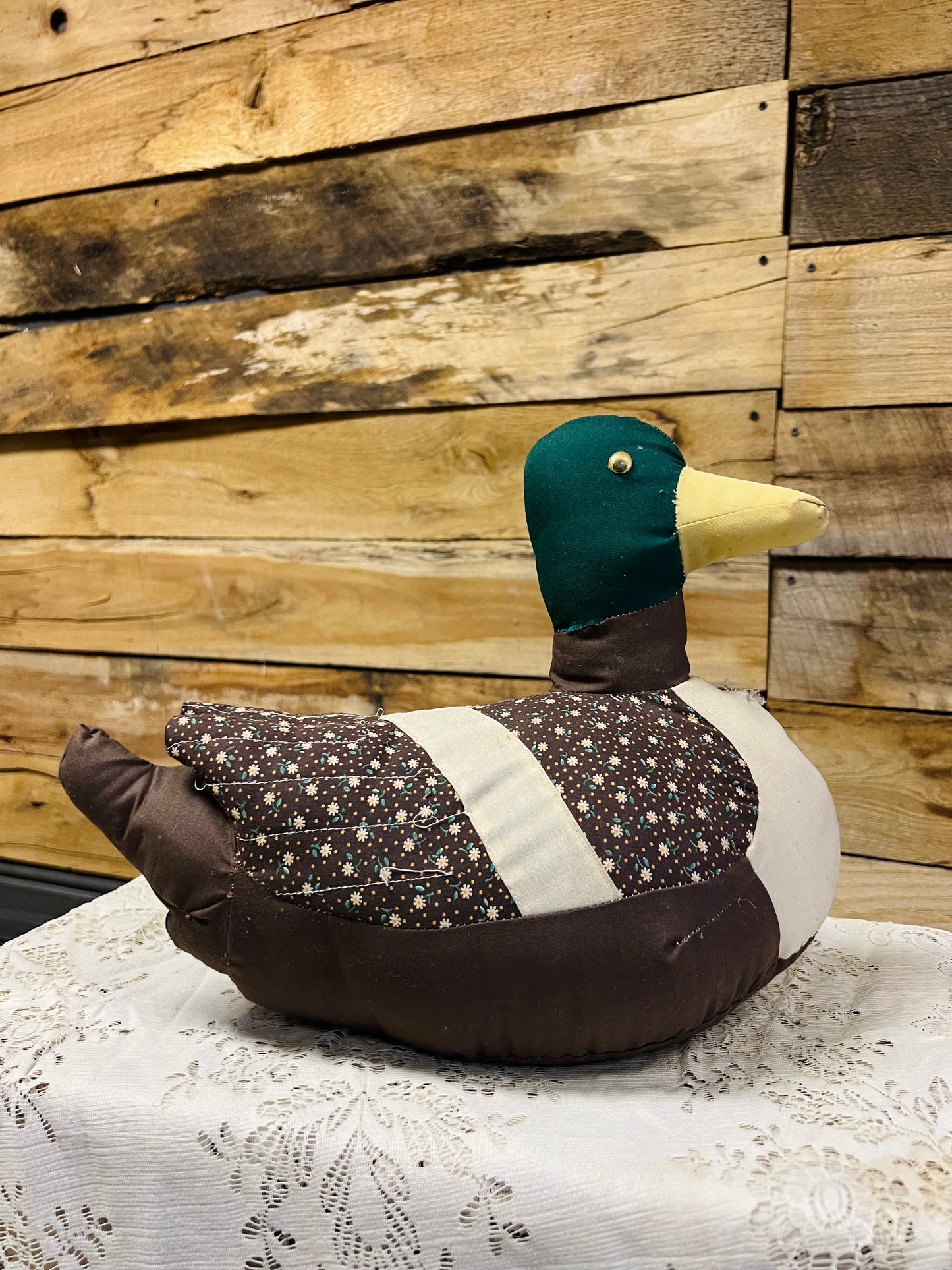 Vintage Quilted Mallard Duck - Woodland