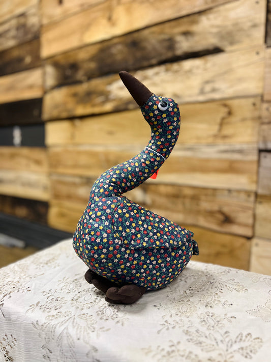Vintage Floral Stuffed Goose