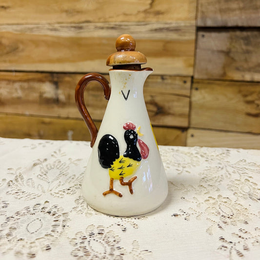 Vintage Ceramic Rooster Vinegar Bottle