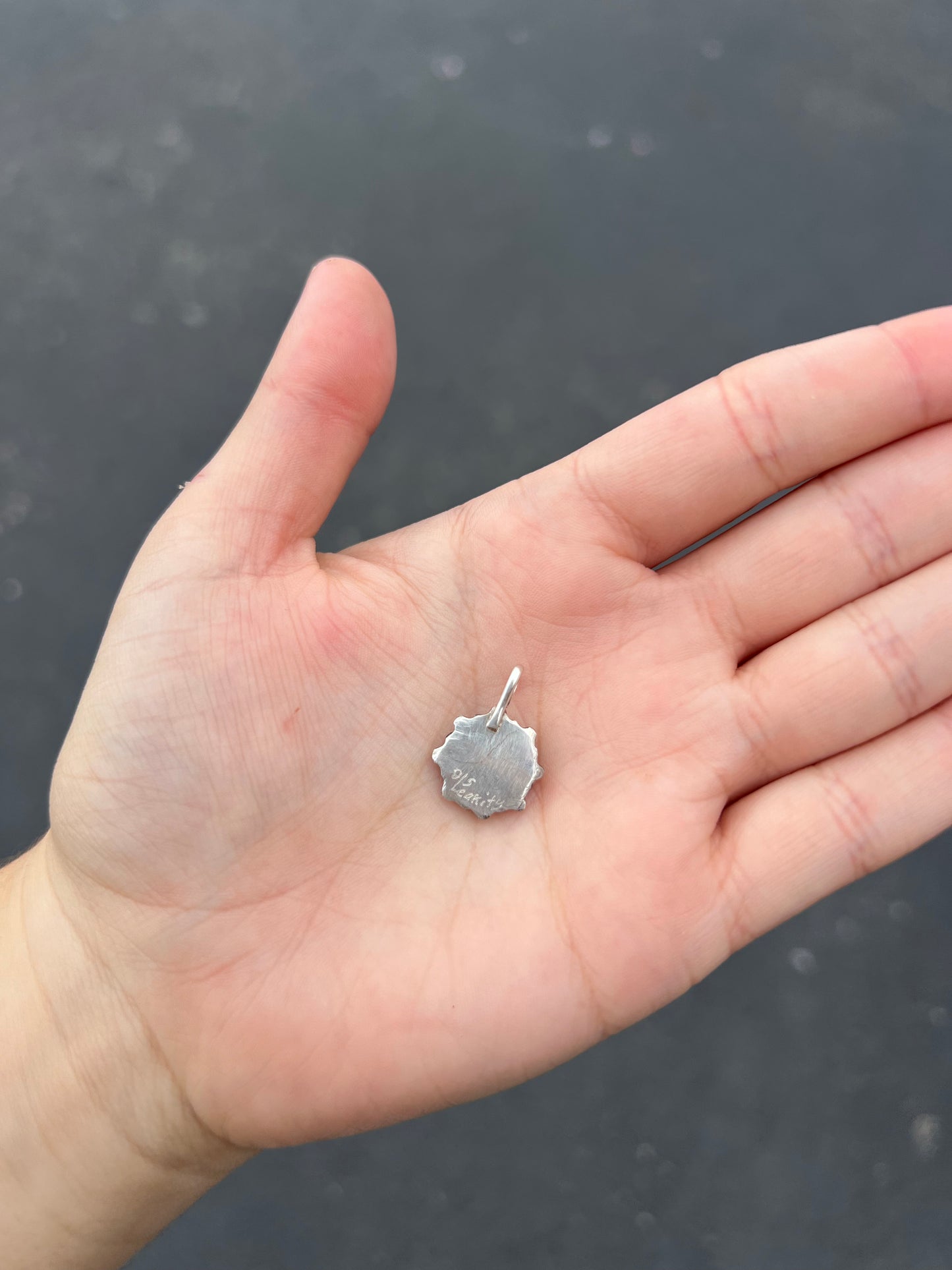 Genuine Turquoise Sterling Silver Petti Point Flower Pendant