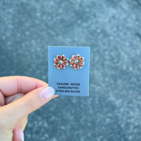 The Everyday Genuine Coral Cluster Earrings