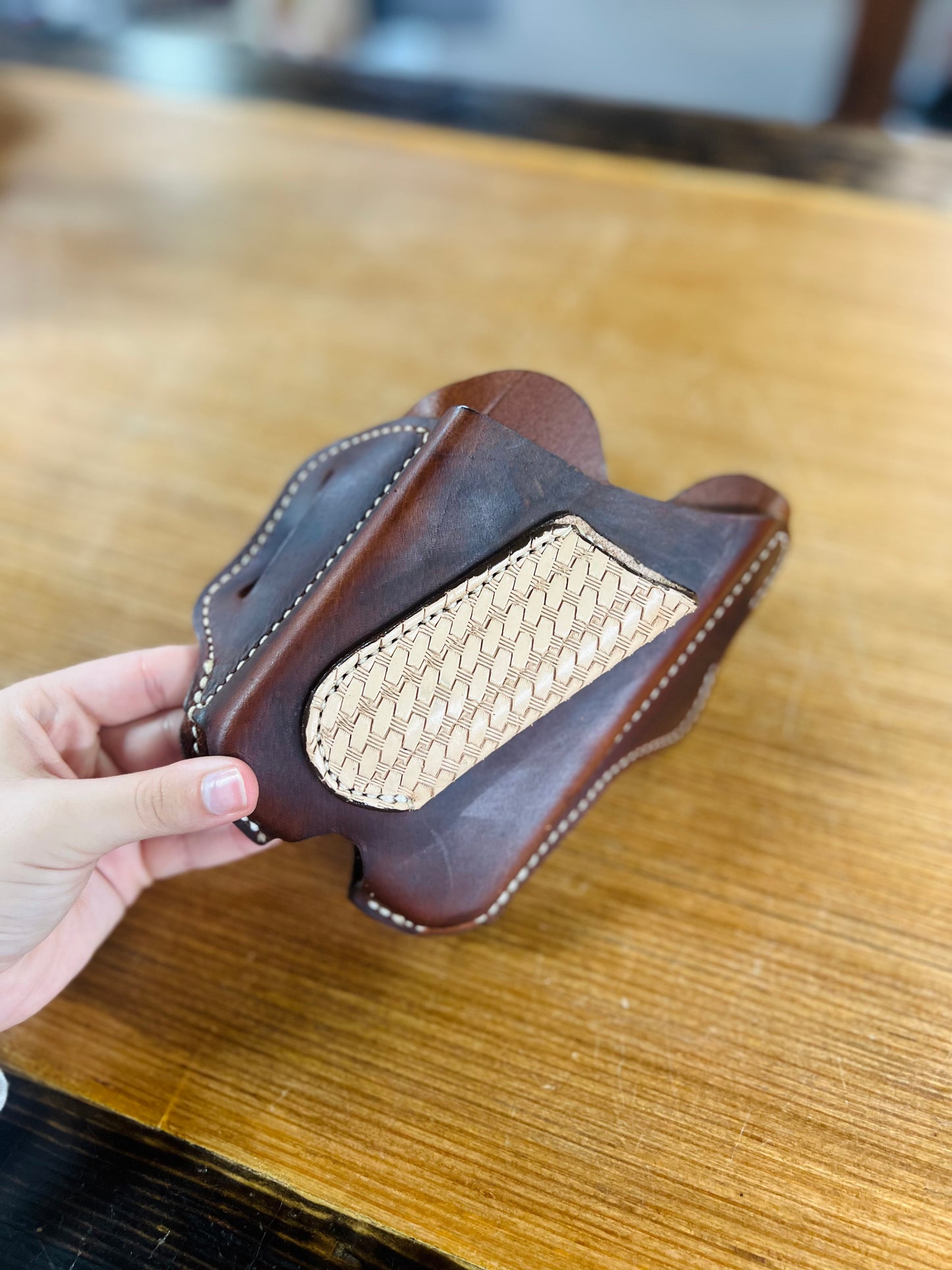 Genuine Leather Phone Holster with Sheath - Amish Made