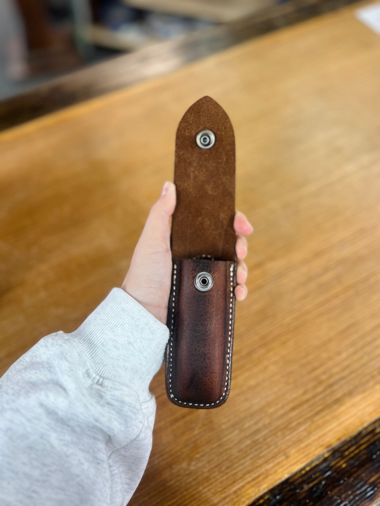 Buck 110 Genuine Leather Knife Case - Plain Design