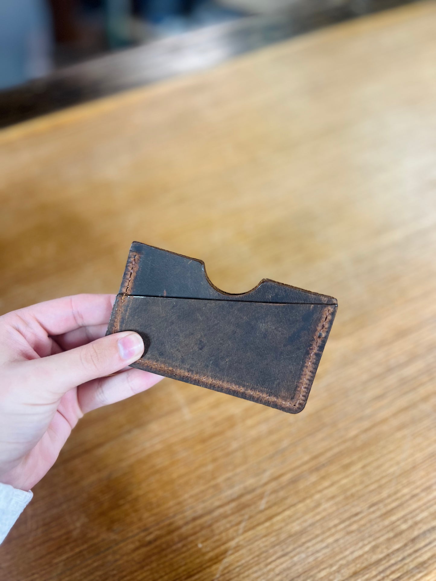 Genuine Leather Card Wallet - Local Amish Made
