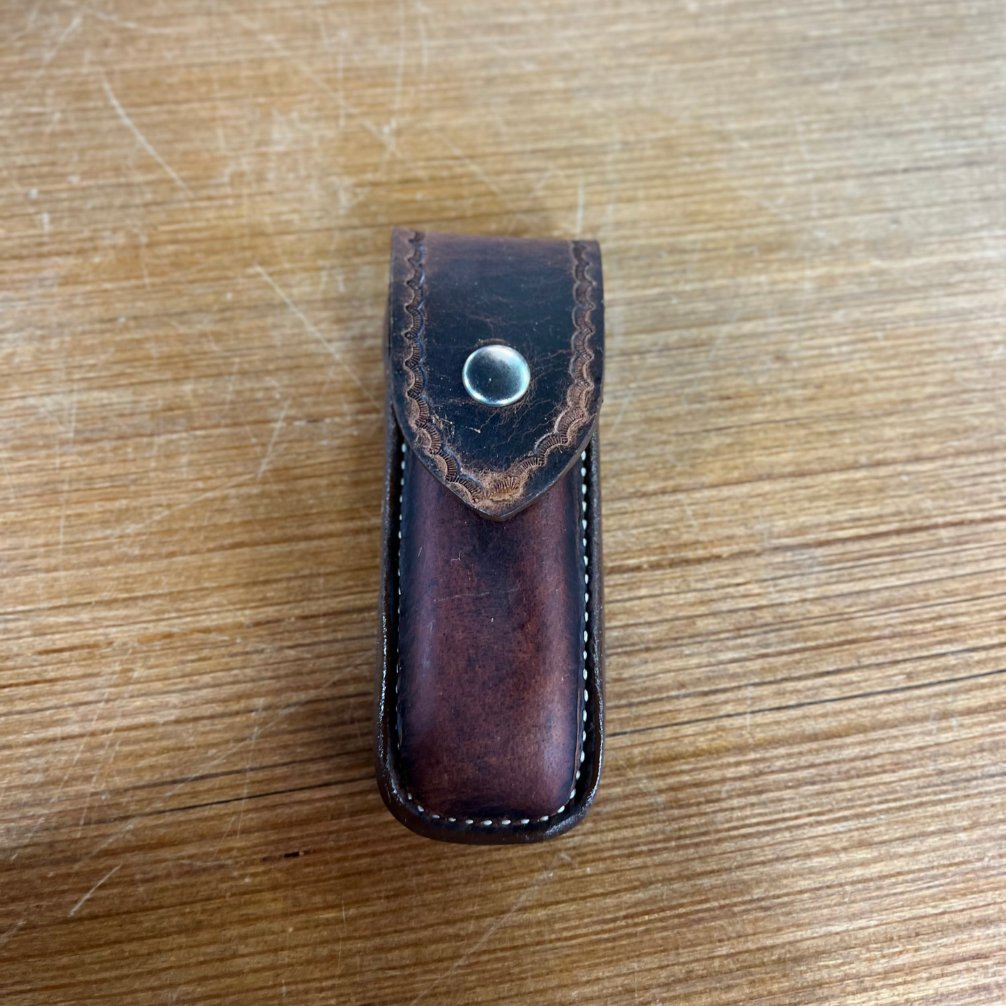 Buck 110 Tooled Genuine Leather Knife Case