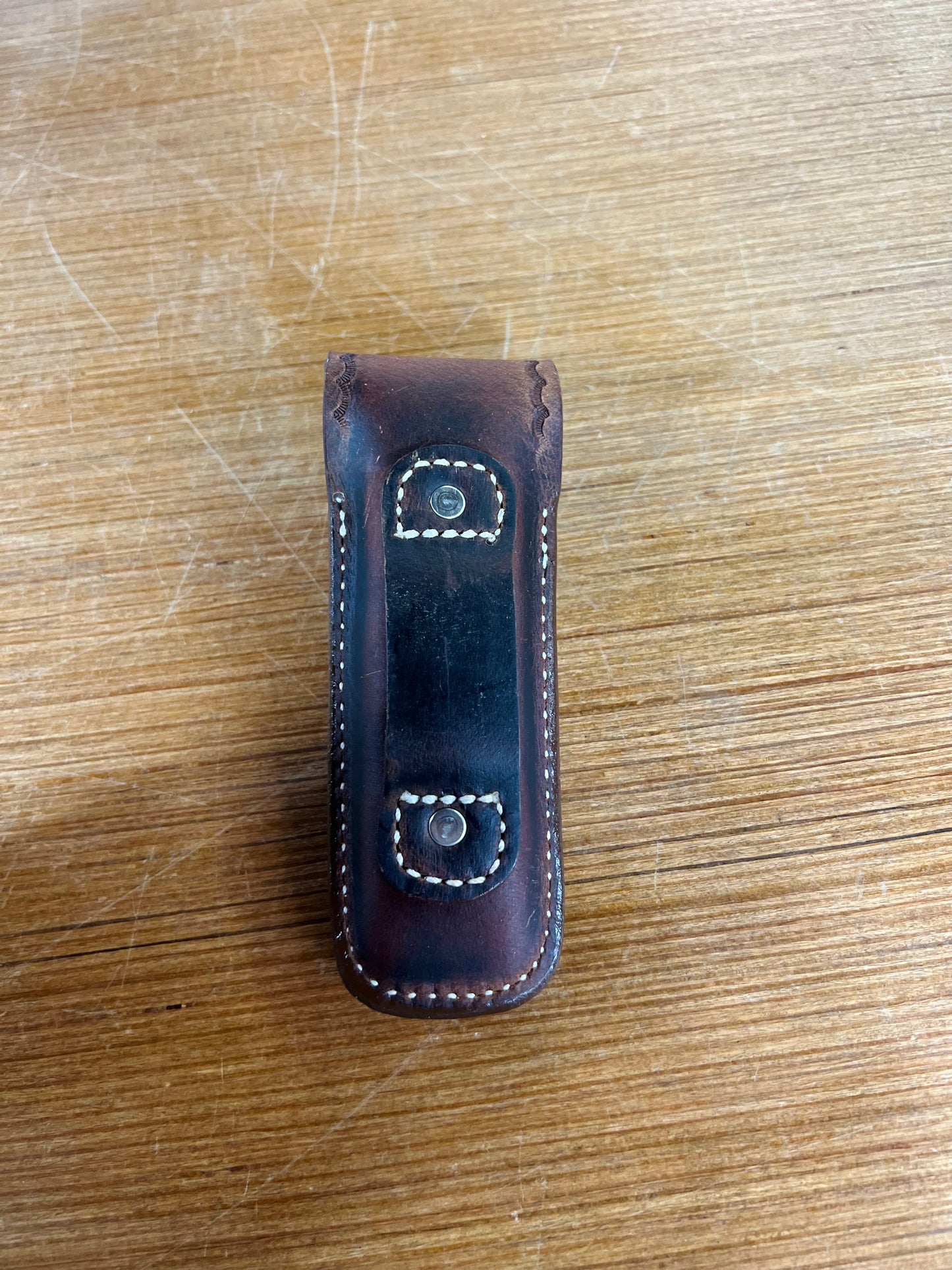 Buck 110 Tooled Genuine Leather Knife Case