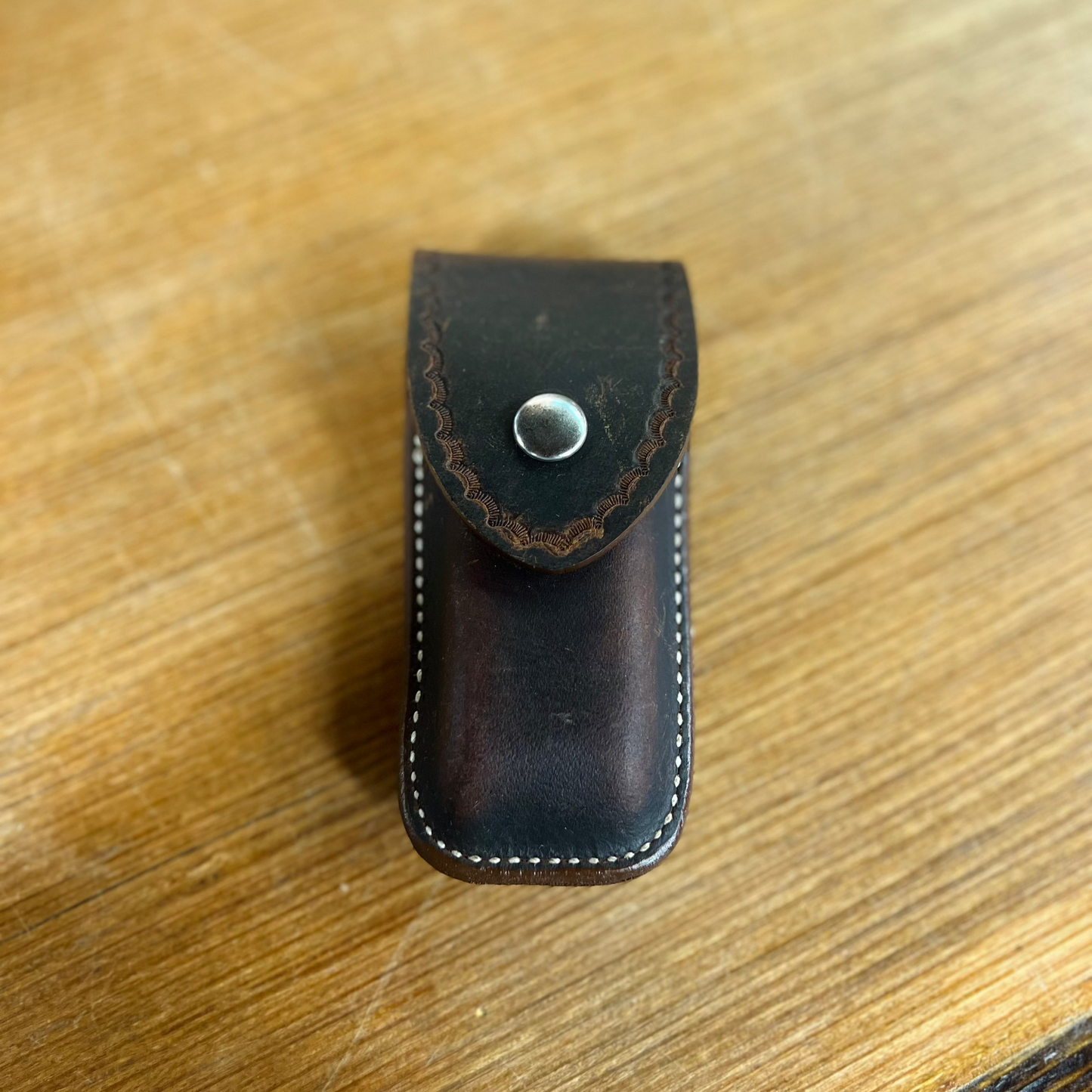 Genuine Tooled Leather Knife Case - Fits Leatherman Surge - Amish Made