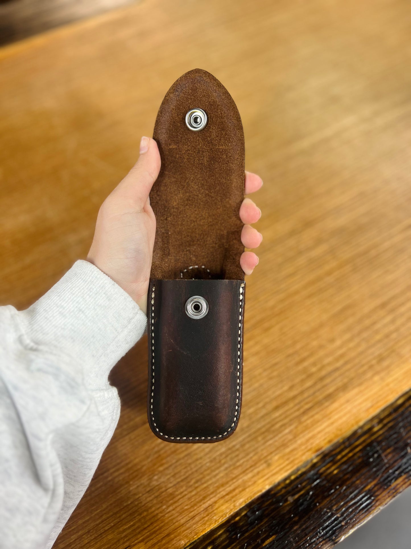 Genuine Tooled Leather Knife Case - Fits Leatherman Surge - Amish Made