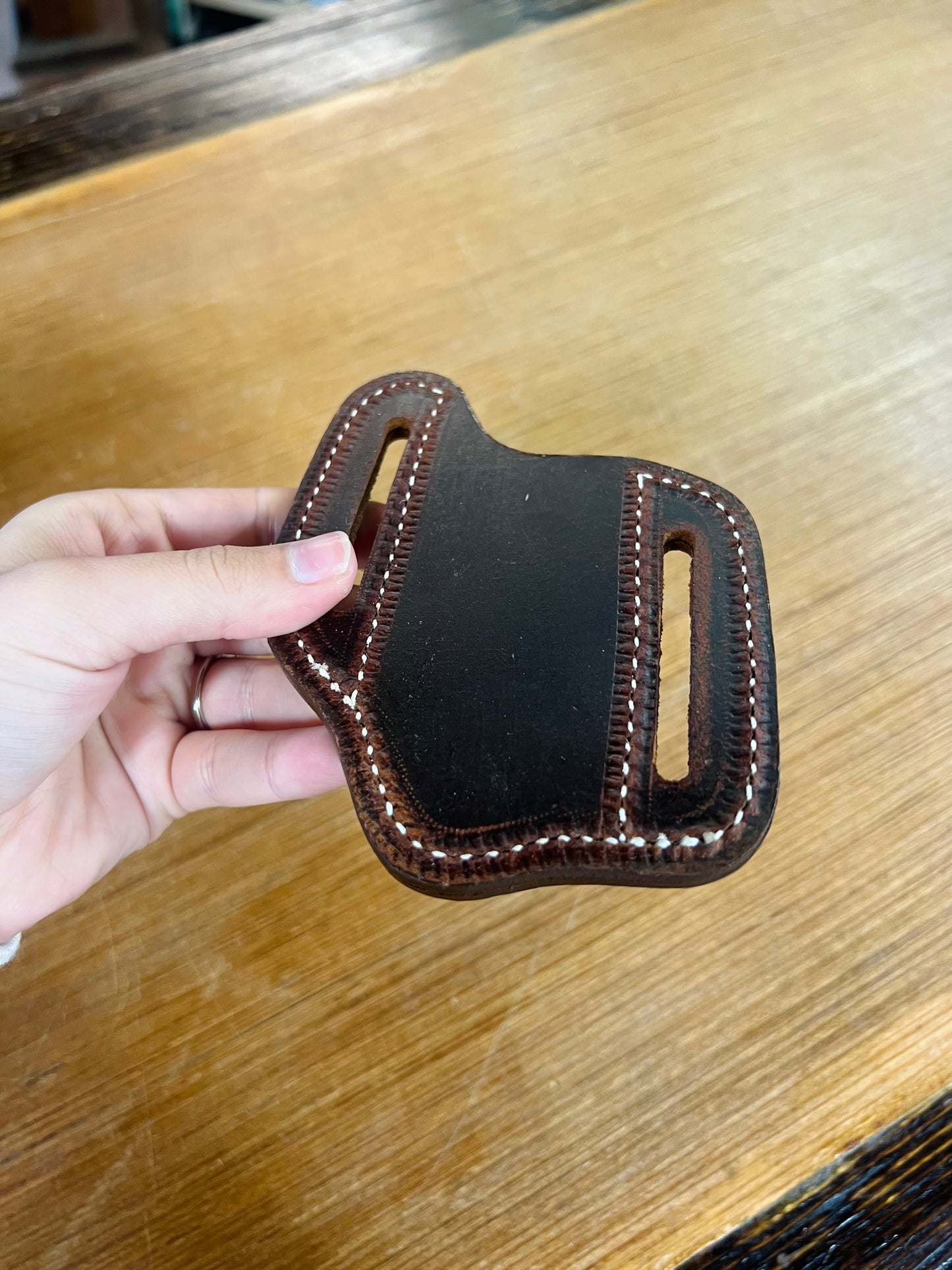 Genuine Leather Pancake Sheath - Medium