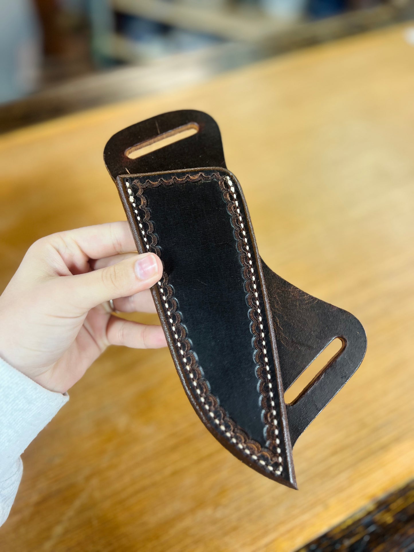 Genuine Leather Fixed Blade Sheath - Right Hand