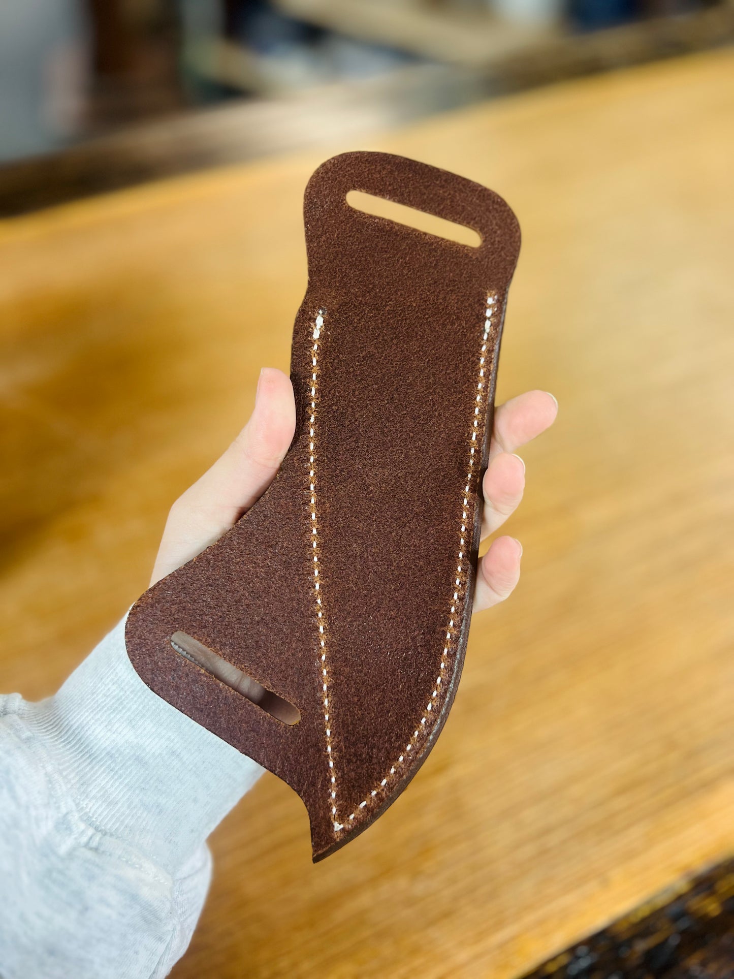 Genuine Leather Fixed Blade Sheath - Right Hand