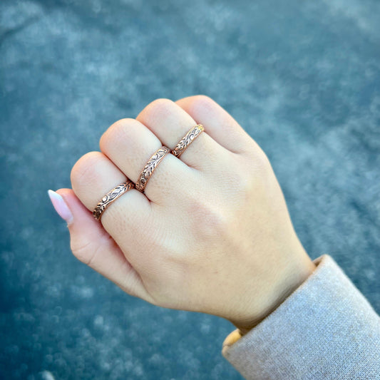 Copper Stamped Band Ring