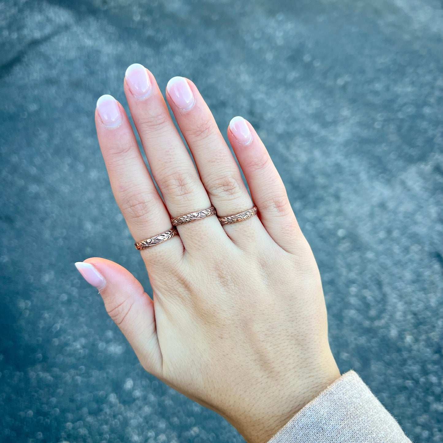 Copper Stamped Band Ring