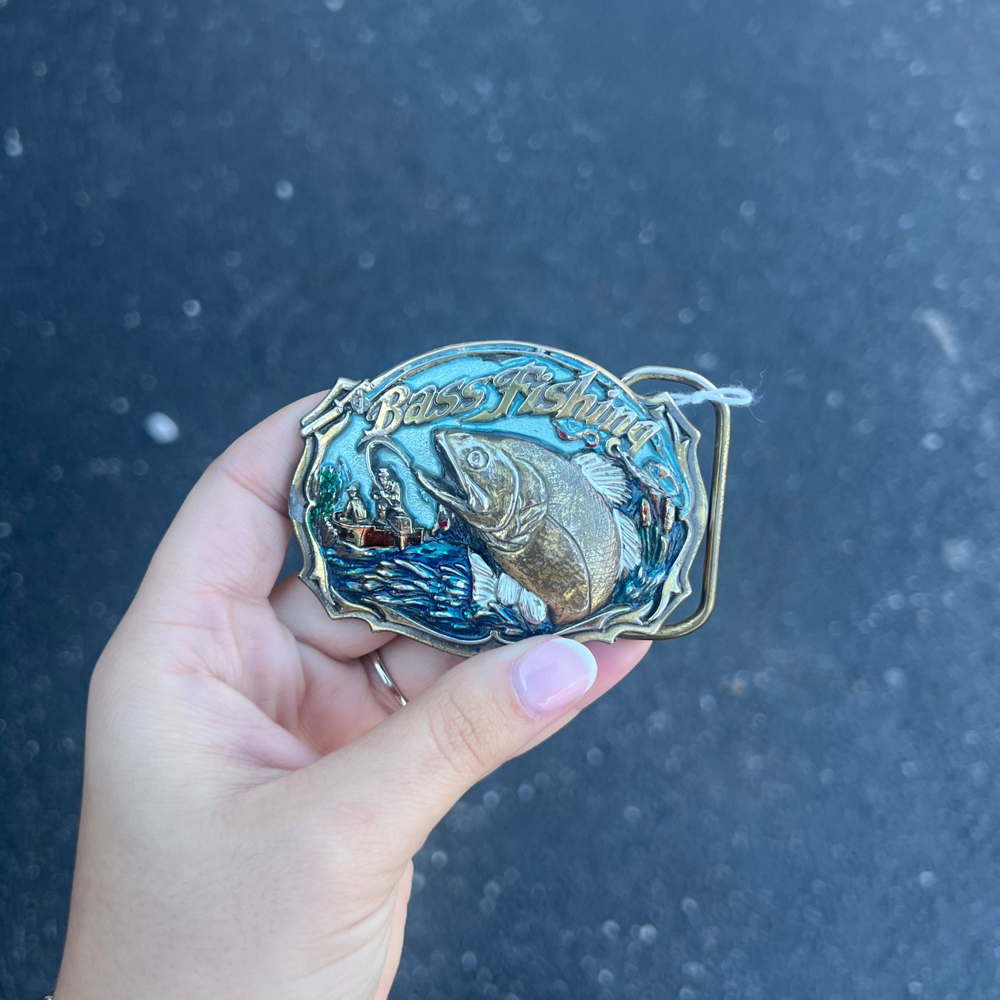 Vintage Bass Fishing Belt Buckle Made in USA Numbered 1820 The Great American Buckle Company