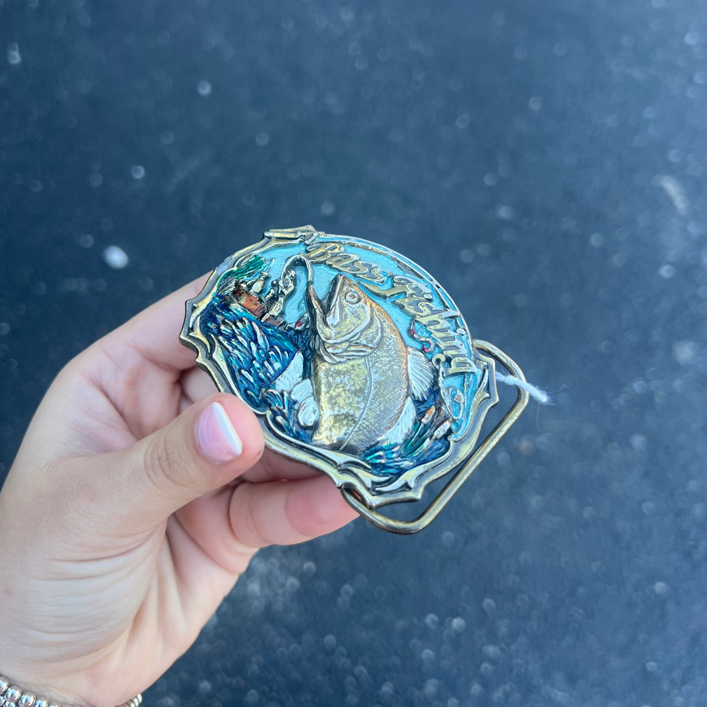 Vintage Bass Fishing Belt Buckle Made in USA Numbered 1820 The Great American Buckle Company