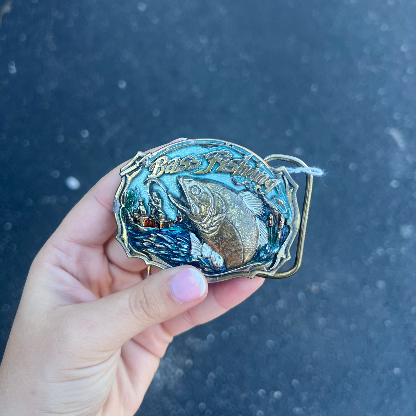 Vintage Bass Fishing Belt Buckle Made in USA Numbered 1820 The Great American Buckle Company