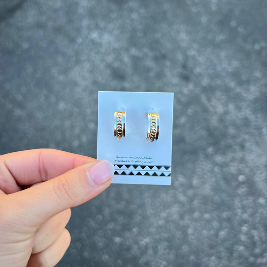 Sterling Silver & 14KT Gold Filled Hoop Earrings