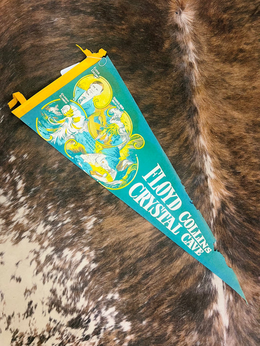 Old Felt Pennant RARE Floyd Collins Crystal Cave (Green)