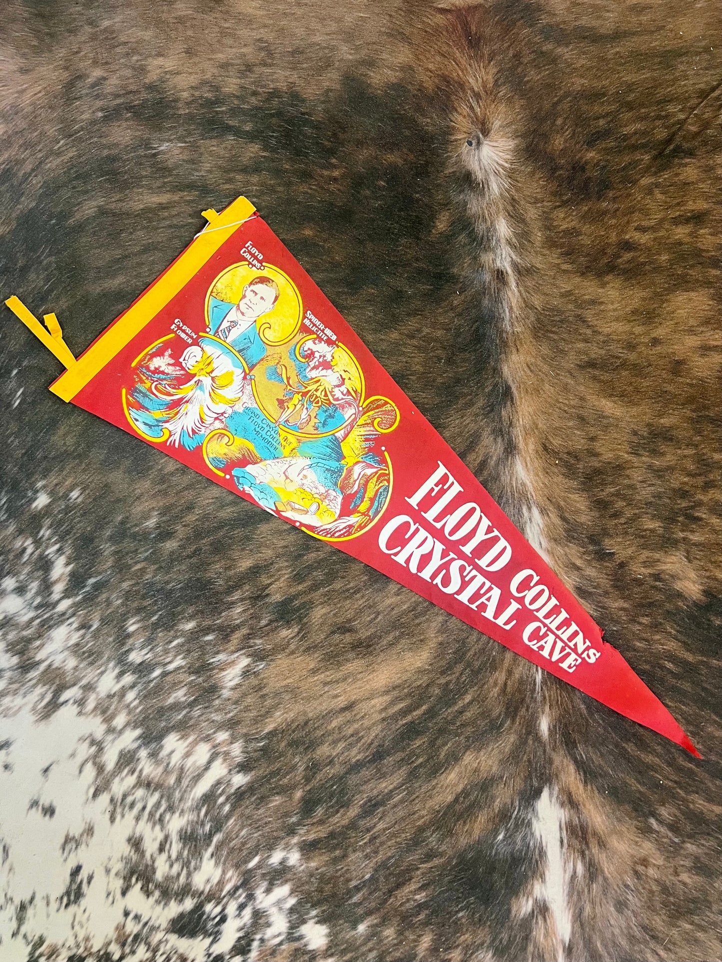Old Felt Pennant RARE Floyd Collins Crystal Cave (Red)