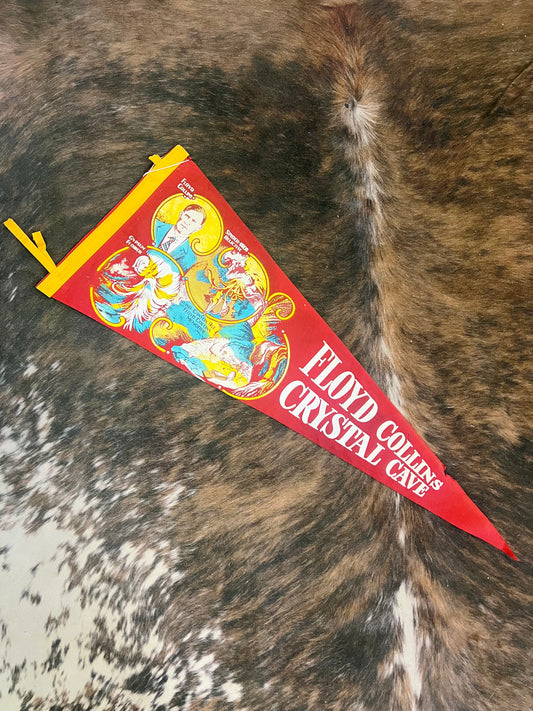 Old Felt Pennant RARE Floyd Collins Crystal Cave (Red)