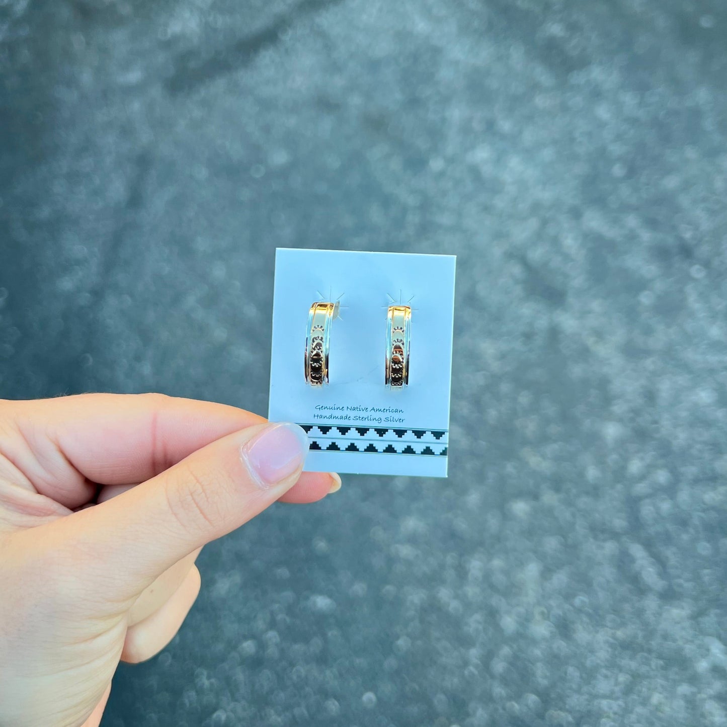 Sterling Silver 14K Gold Filled Stamped Hoop Earrings