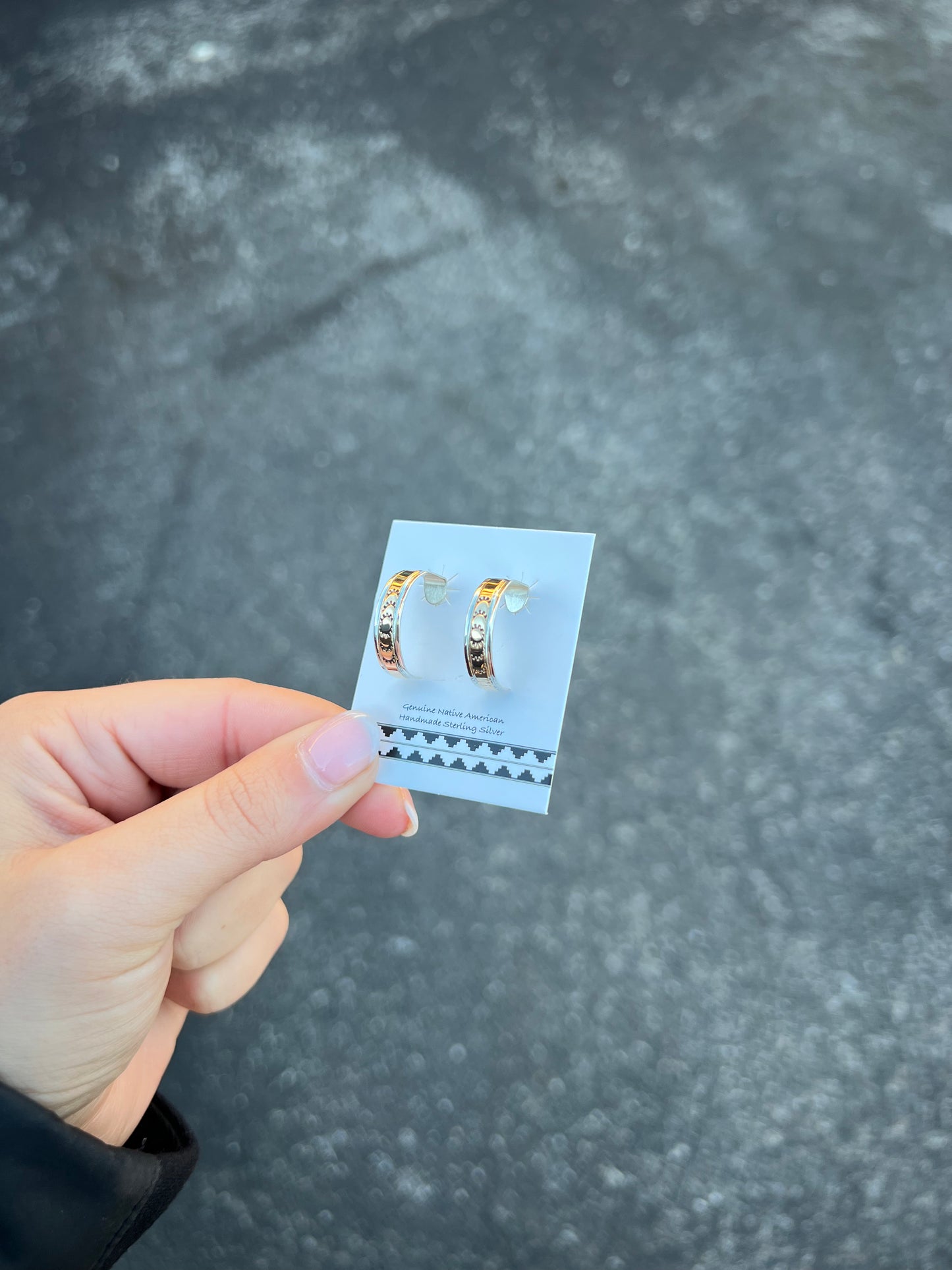 Sterling Silver 14K Gold Filled Stamped Hoop Earrings