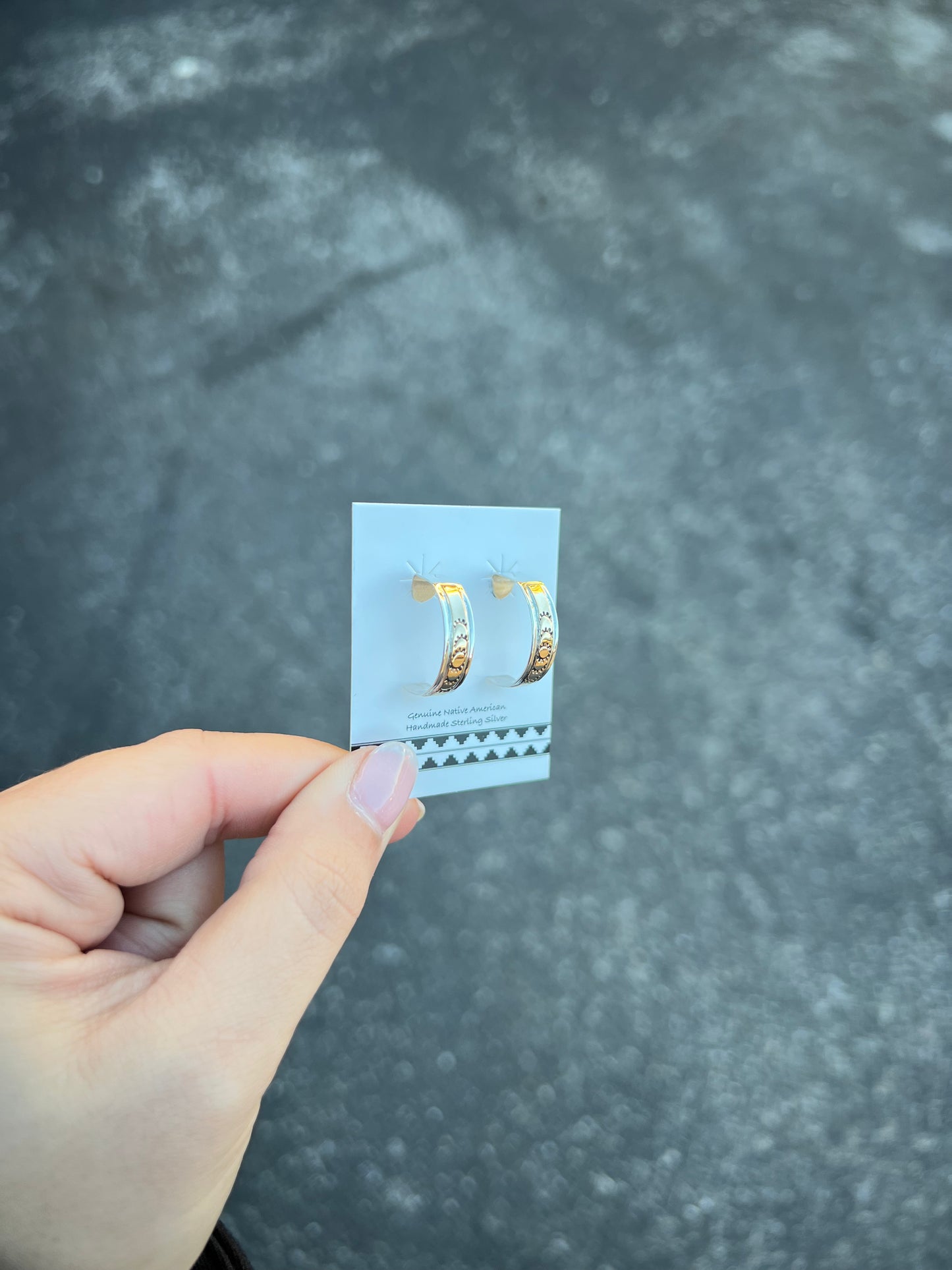 Sterling Silver 14K Gold Filled Stamped Hoop Earrings