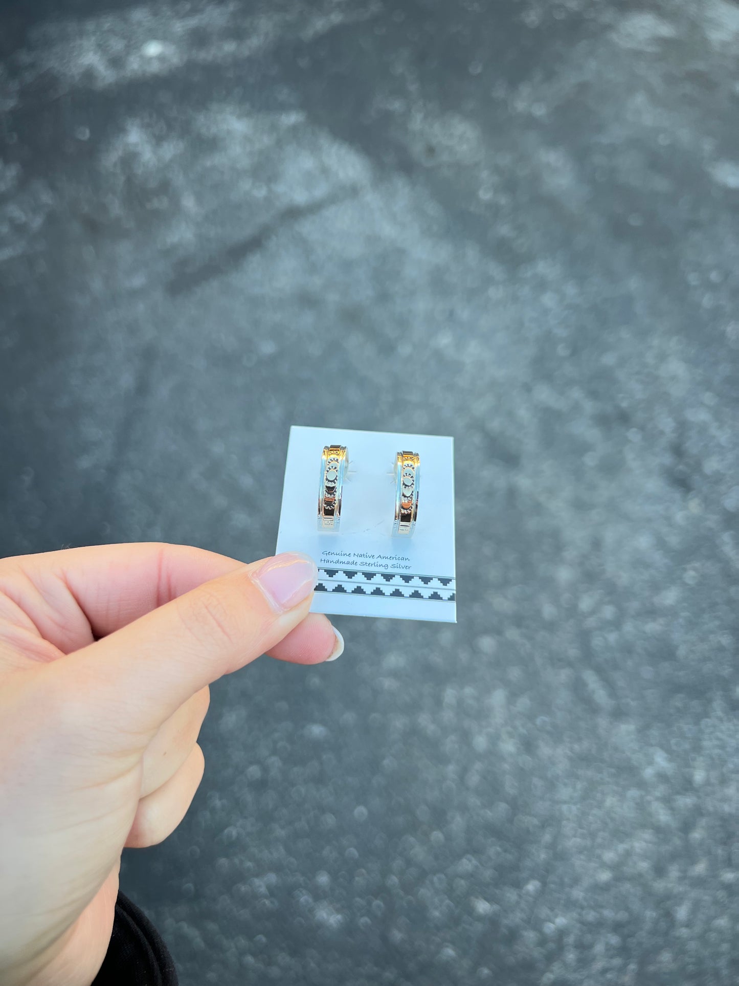 Sterling Silver 14K Gold Filled Stamped Hoop Earrings