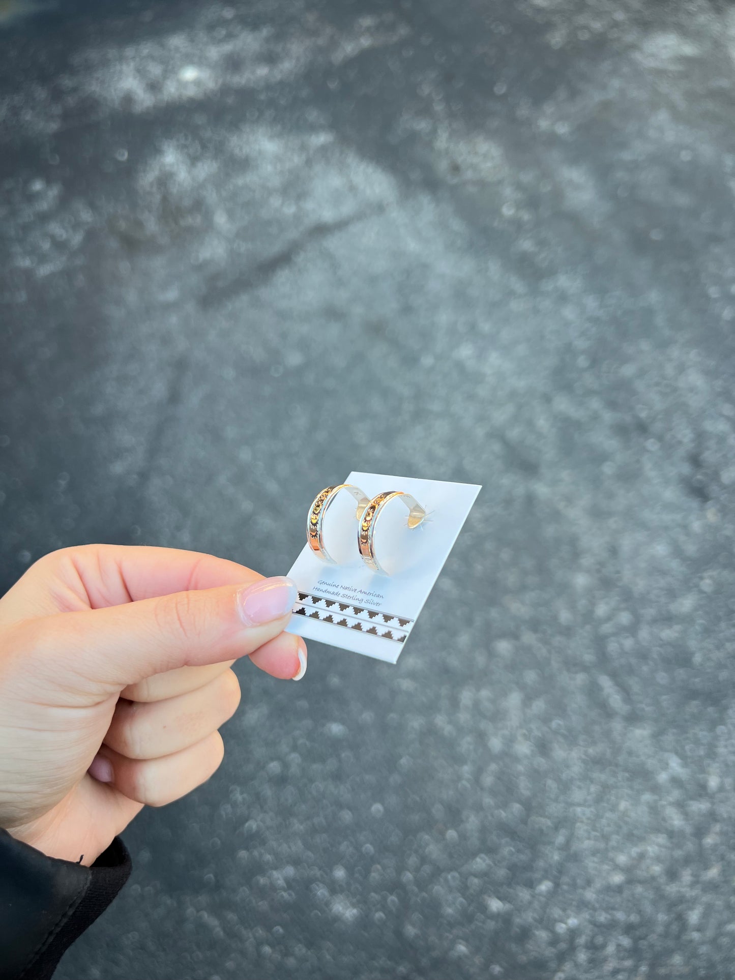 Sterling Silver 14K Gold Filled Stamped Hoop Earrings