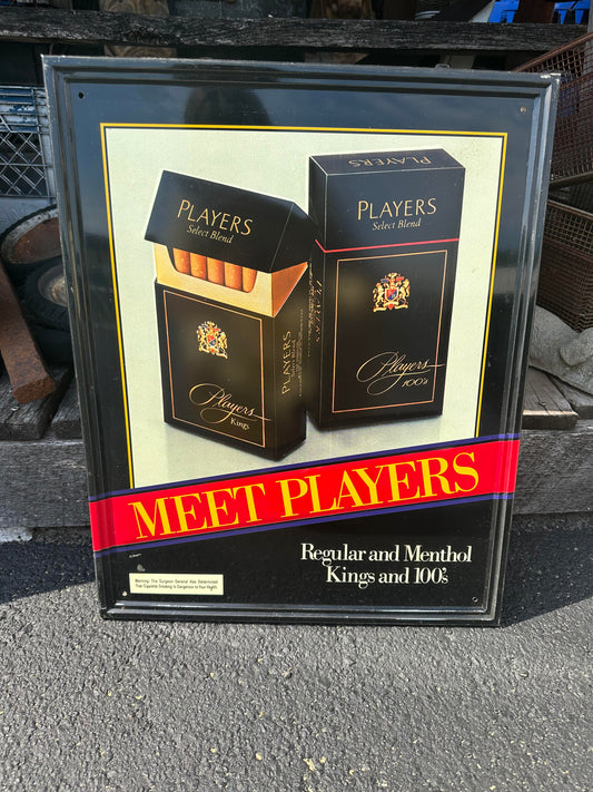 Vintage Players Cigarettes Meet Players Sign