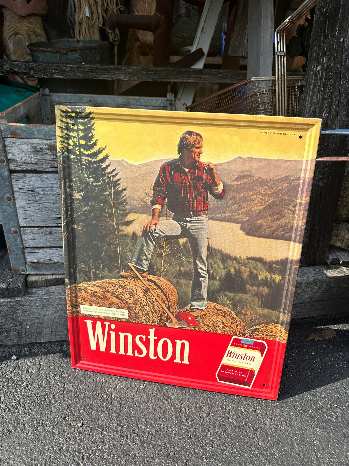 Vintage 1980 Winston Cigarette Sign