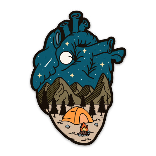 Anatomical Heart - Outdoors / Hiking Sticker