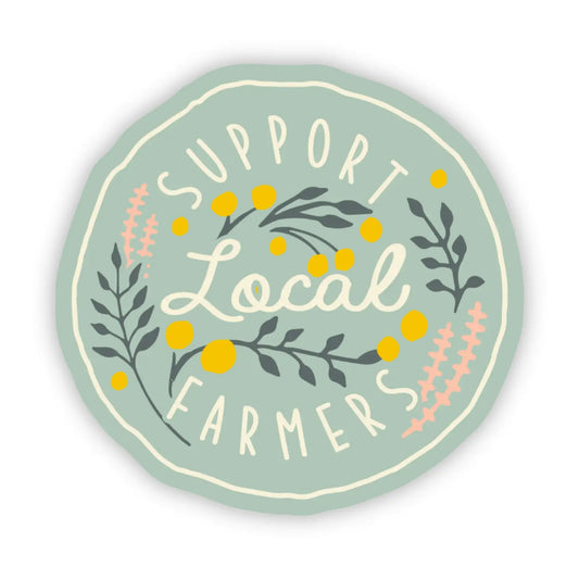 Support Local Farmers Floral Sticker