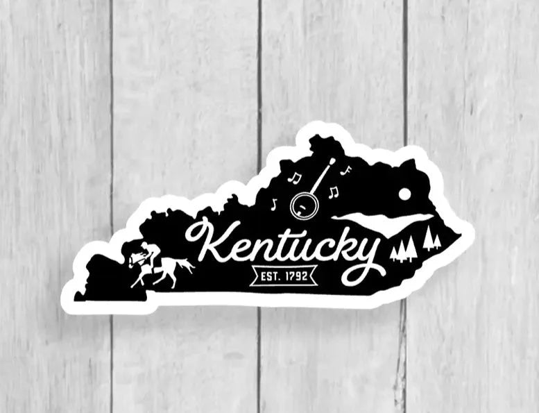 Black and White Kentucky Sticker