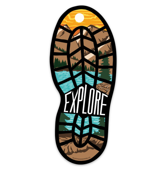 Explore Boot Print Sticker