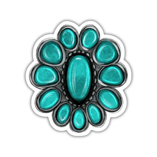 Turquoise Concho Western Cowgirl Sticker